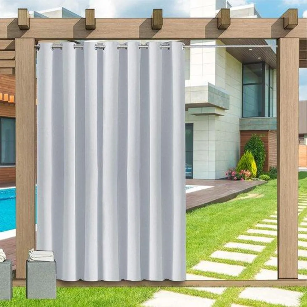Rideau occultant extérieur pour tonnelle et pergola imperméable 1pc