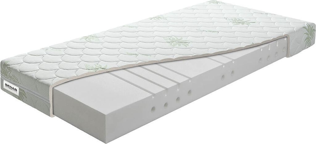 Schaummatratze Benab Atlas Matratze 70 x 200 cm H2 / H3 hart 16 cm hohe Schaummatratzen, Aloe Vera, PUR, 7 Zonen, Profilierung