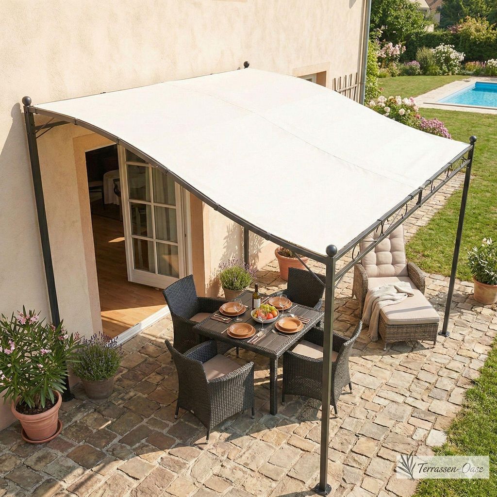 LEX Anbaupavillon 2,5x3 m Pergola wasserdicht & UV-Schutz Produktbild 