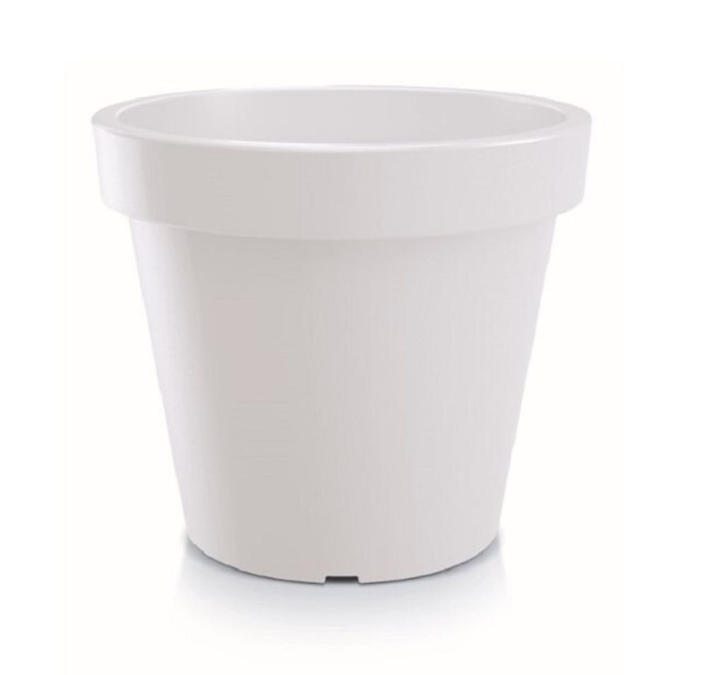 A white flower pot on a white background.