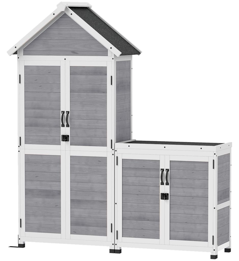 Outsunny 2-in-1 tuinkast van hout, tuinhuis met Productafbeelding 