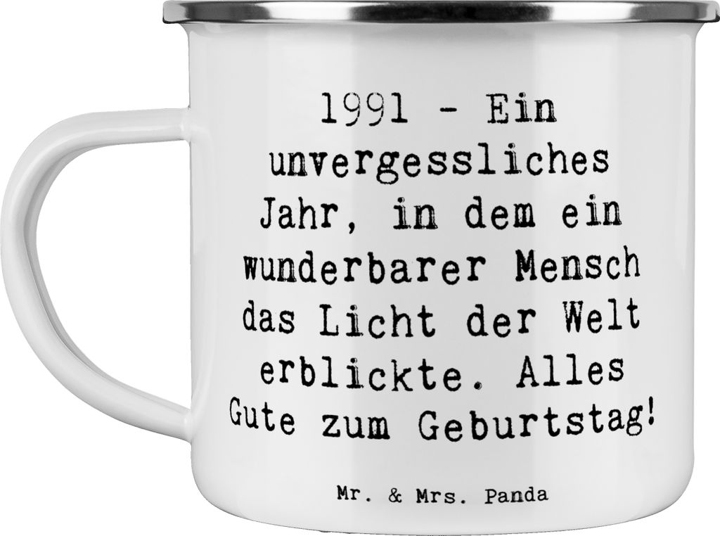 Mr. & Mrs. Panda Teetasse Spruch 1991 Geburtstag - Weiß - Produktbild 