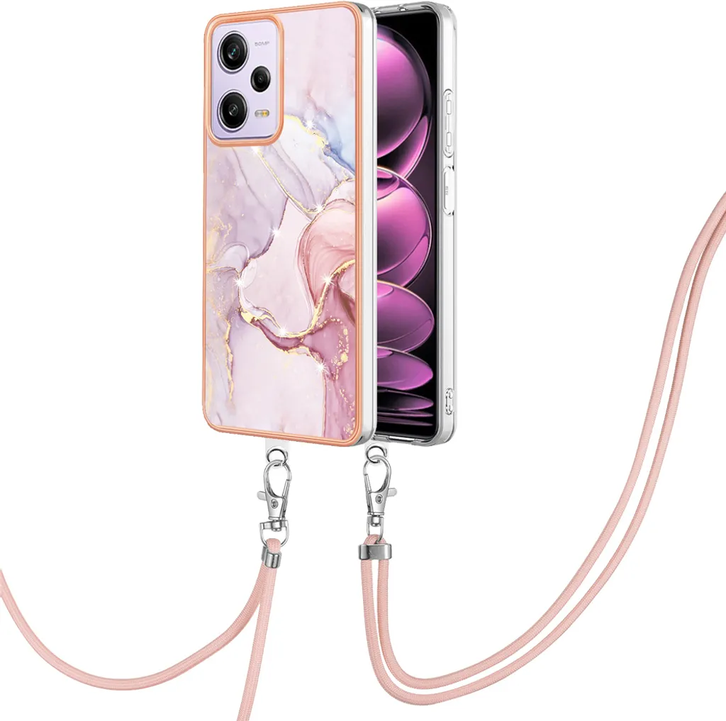Custodia Bumper TPU Xiaomi Poco X5 Pro 5G - Oro Rosa con Laccetto
