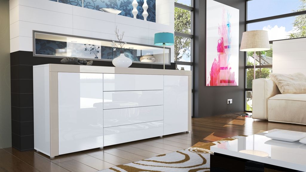 Vladon Sideboard Kommode La Paz,  Germany, Korpus in Weiß Produktbild 2