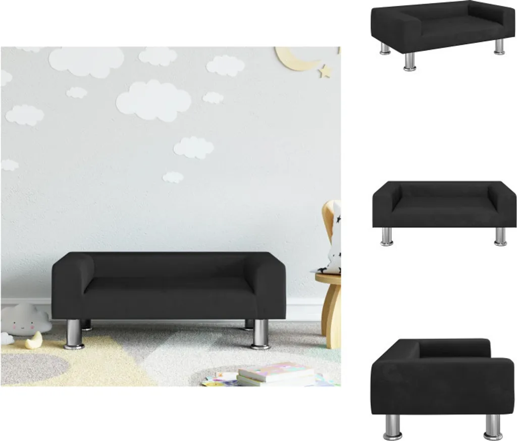 Divano vidaXL Bambini 70x45x26,5 cm Velluto Nero - Specifiche Tecniche