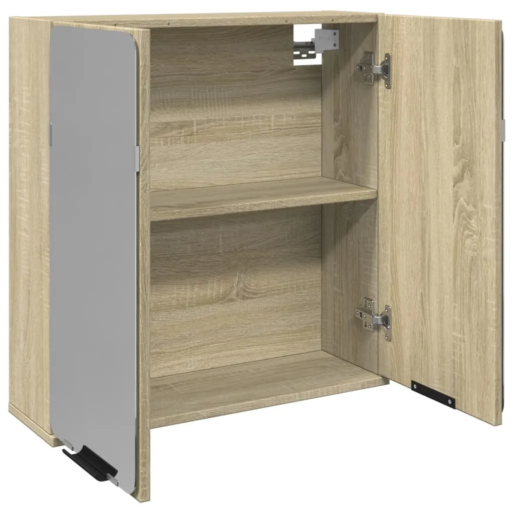Specchiera Bagno vidaXL Rovere Sonoma 64,5cm - Design Moderno Sospeso - 4