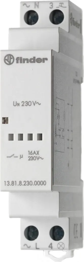 Finder 13.81.8.230.0000 Télérupteur Rail DIN 230V AC 1 NO 3700VA