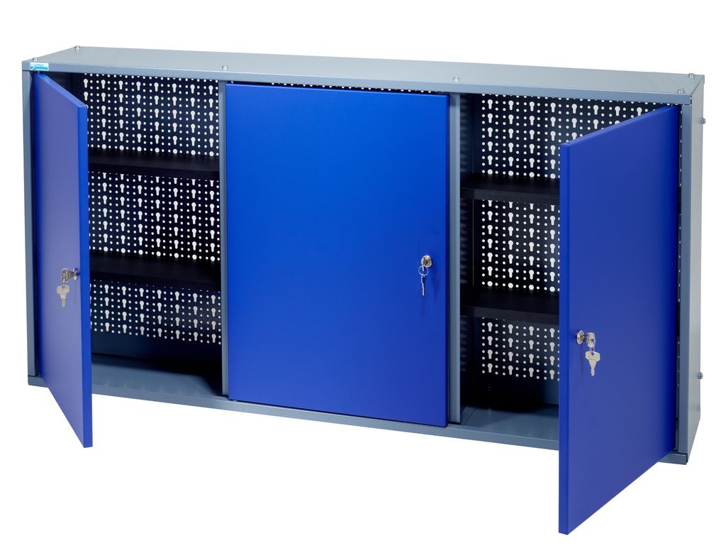 Küpper Hängeschrank 70097 ultramarinblau, 3 Türen, 4 Fachböden, 120x60x20 cm