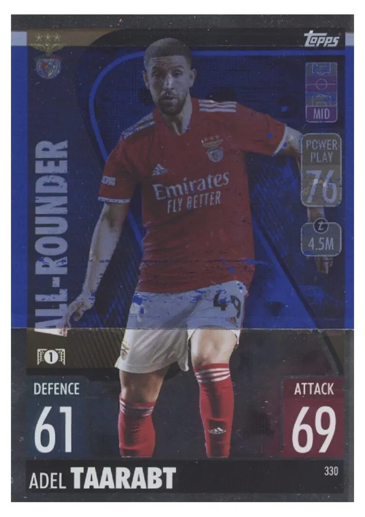 Adel Taarabt Carte Rare 330 Panini 2022 avec Défaut d'Impression Unique