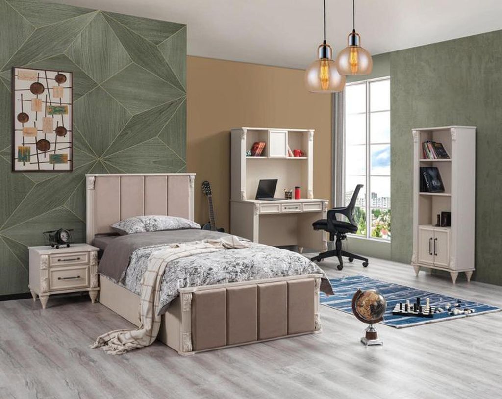 Kinderzimmer Set Kinderbett Nachttisch Buecherregal Schreibtisch Möbel