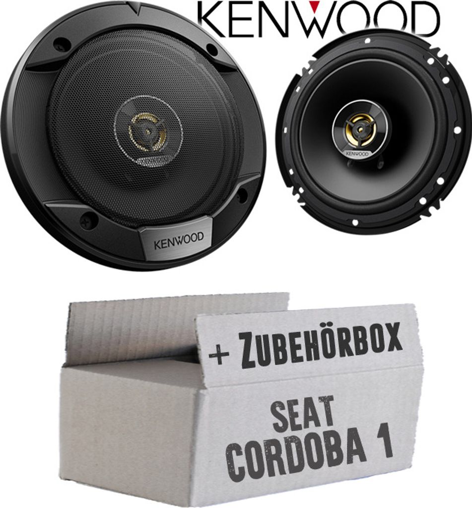 Lautsprecher Boxen Kenwood KFC-S1676EX - 16,5cm 2-Wege Koax Auto Einbauzubehör - Einbauset passend für Seat Cordoba 1 Front - justSOUND