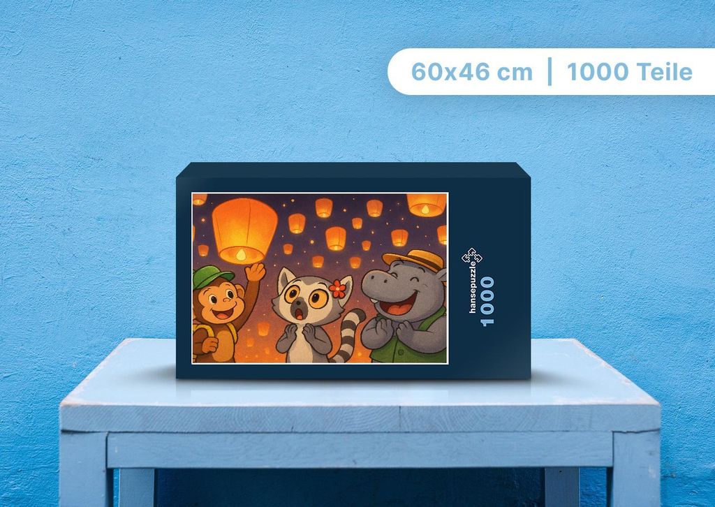 hansepuzzle 111826 - Milo, Lulu und Sash Puzzle, 1000 Teile, Kinder, 60,0 x 46,0cm mit hochwertiger Aufbewahrung, Kartonbox & Beutel