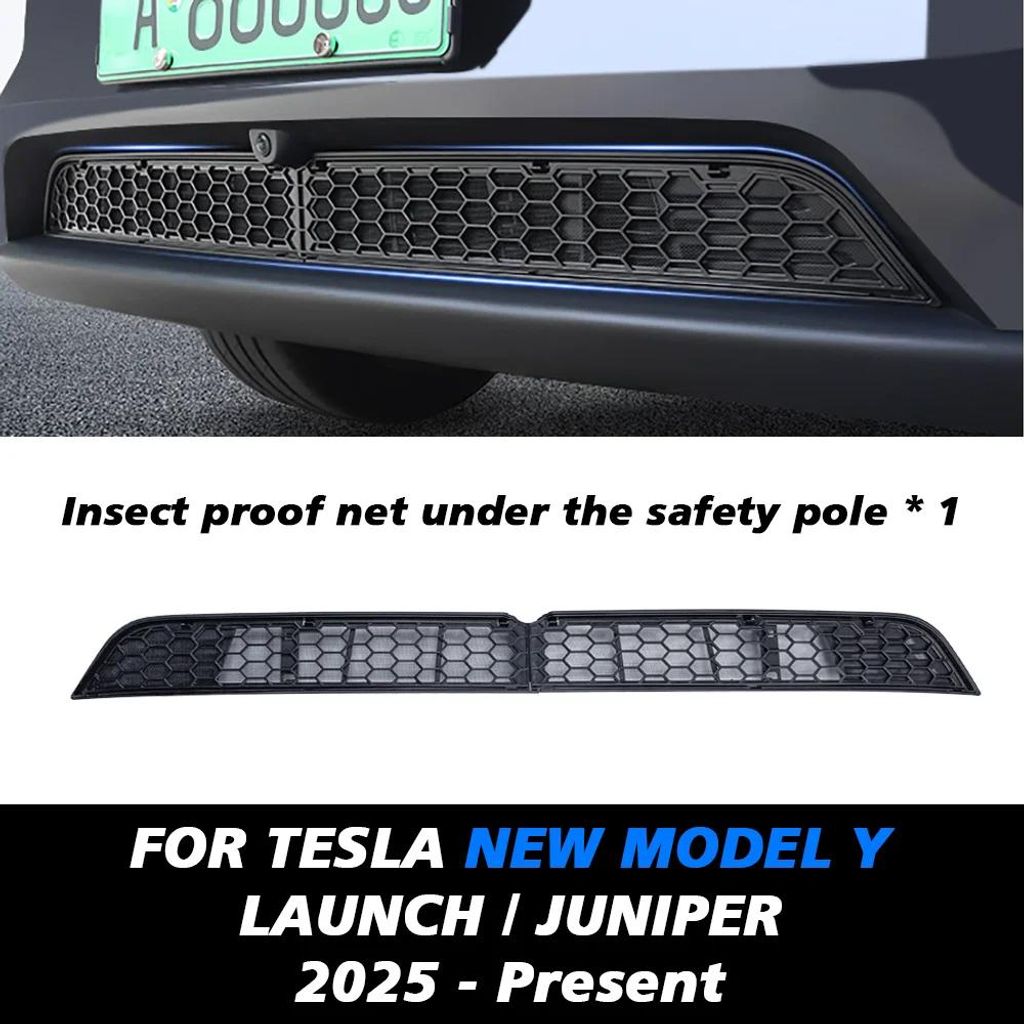 Unterer Stoßstangen Grillabdeckung ABS-Mesh Belüftungsnetz Staub- & Insektenschutz Abnehmbar Einfache Montage Für Tesla Model Y Juniper 2025