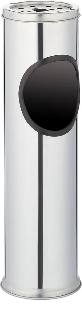 Cendrier sur pied cylindrique en inox avec réceptacle amovible argent