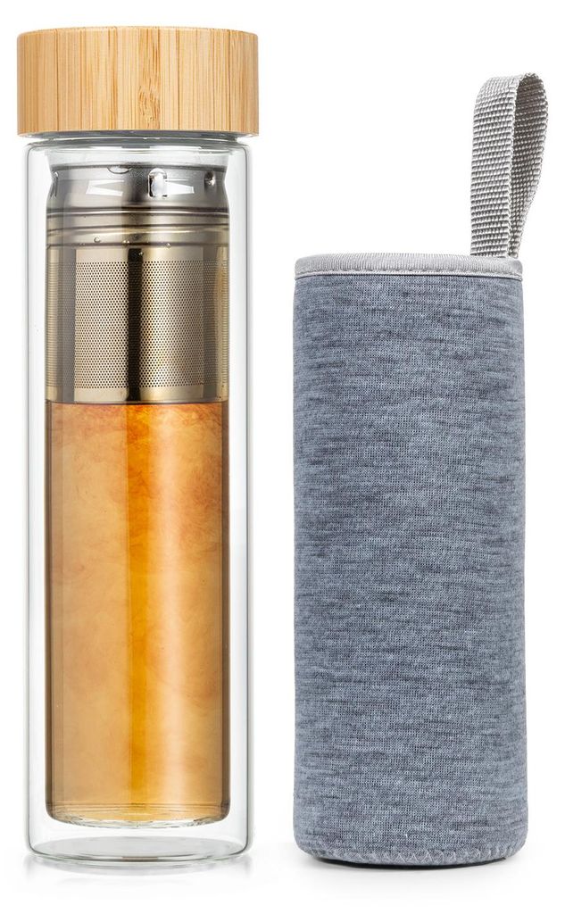 Bambuswald Thermoskanne - Teeflasche mit Deckel und Sieb, Produktbild 