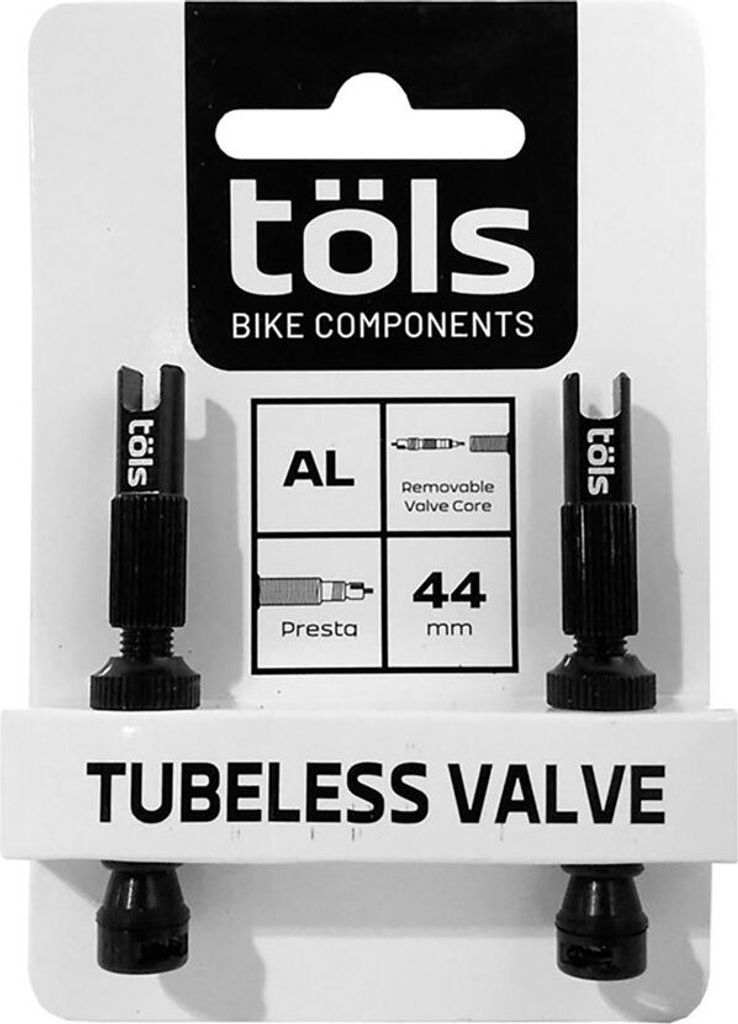 Tols Tubeless Aluminium Presta Ventile Schwarz 44 mm Schwarz 44 mm