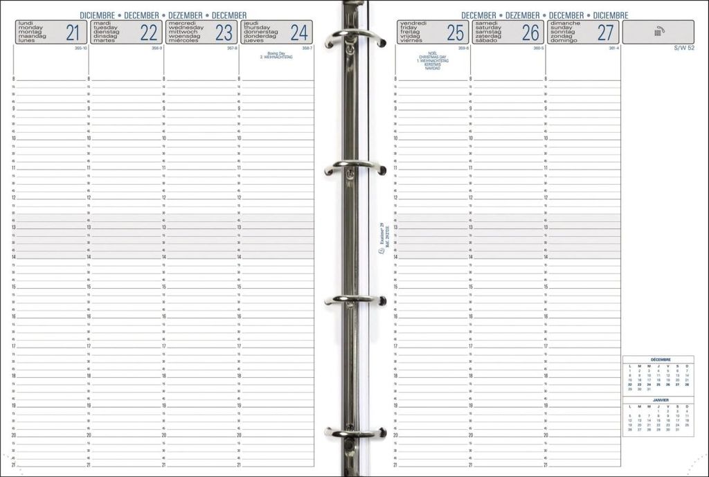 Inserti timer 29 Calendario 1 settimana 2 pagine verticale Immagine del prodotto 