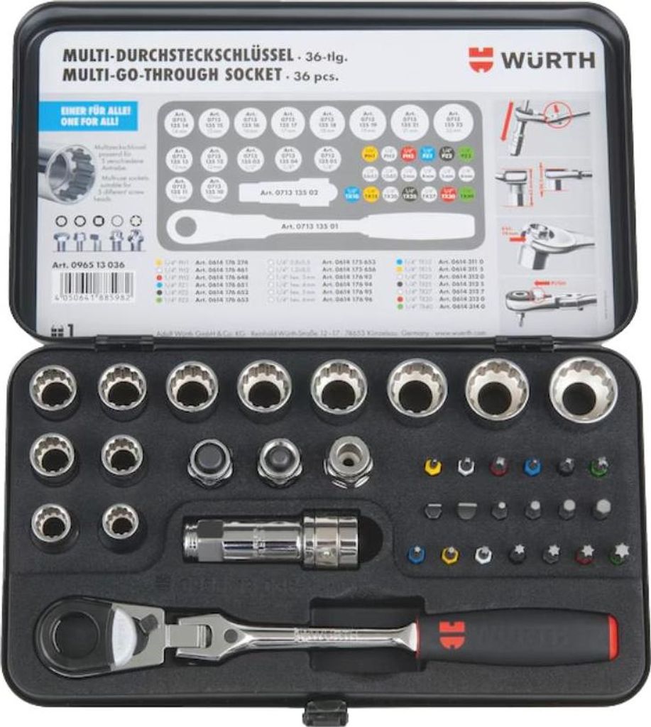 Würth 096513 036 Set di chiavi a scatola e assortimento Immagine del prodotto 