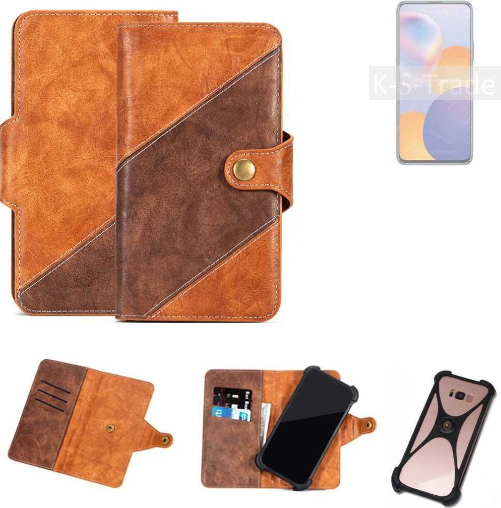 K-S-Trade Handyhülle Schutzhülle Bookstyle Case Wallet-Case kompatibel mit Huawei nova Y9a Cover Klapphülle Kantenschutz Smartphone dunkelbraun
