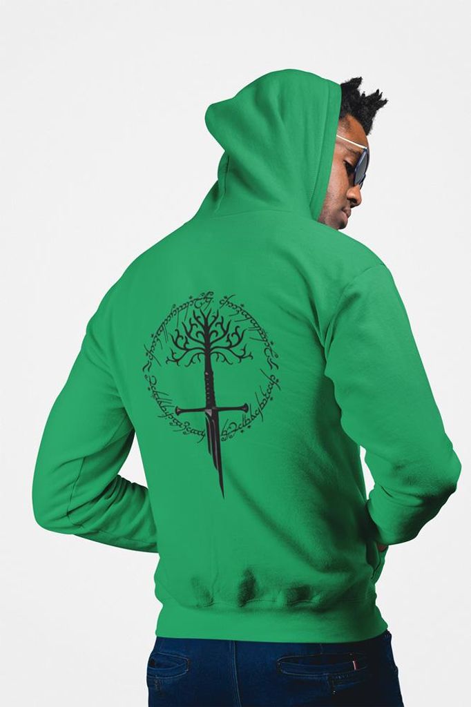 D&B Uni Hoodie ZIPMO00083 Lord Of The Rings Grün-Größe 3XL