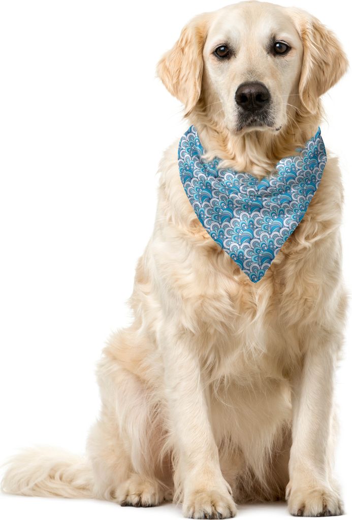 ABAKUHAUS Grau Blau Haustier Bandana, Verwirbelt Linien Spiralen, 40x40 cm, Mehrfarbig