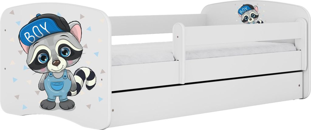 Kinderbett Weiß 70x140 80x160 80x180 cm – mit Matratze, Rausfallschutz und Schublade – Jugendbett für Mädchen und Jungen – Stabil und Sich...