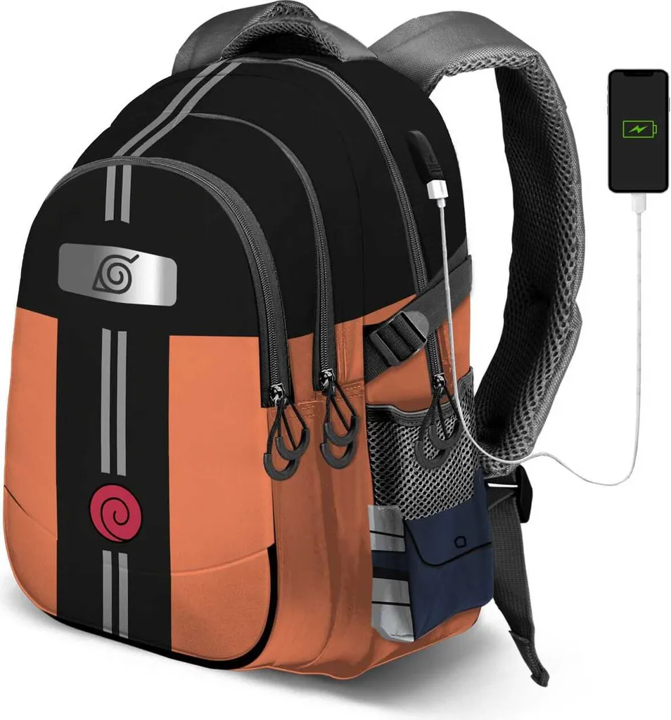 Zaino Naruto Shippuden - Arancio/Nero Running - Offerta Limitata