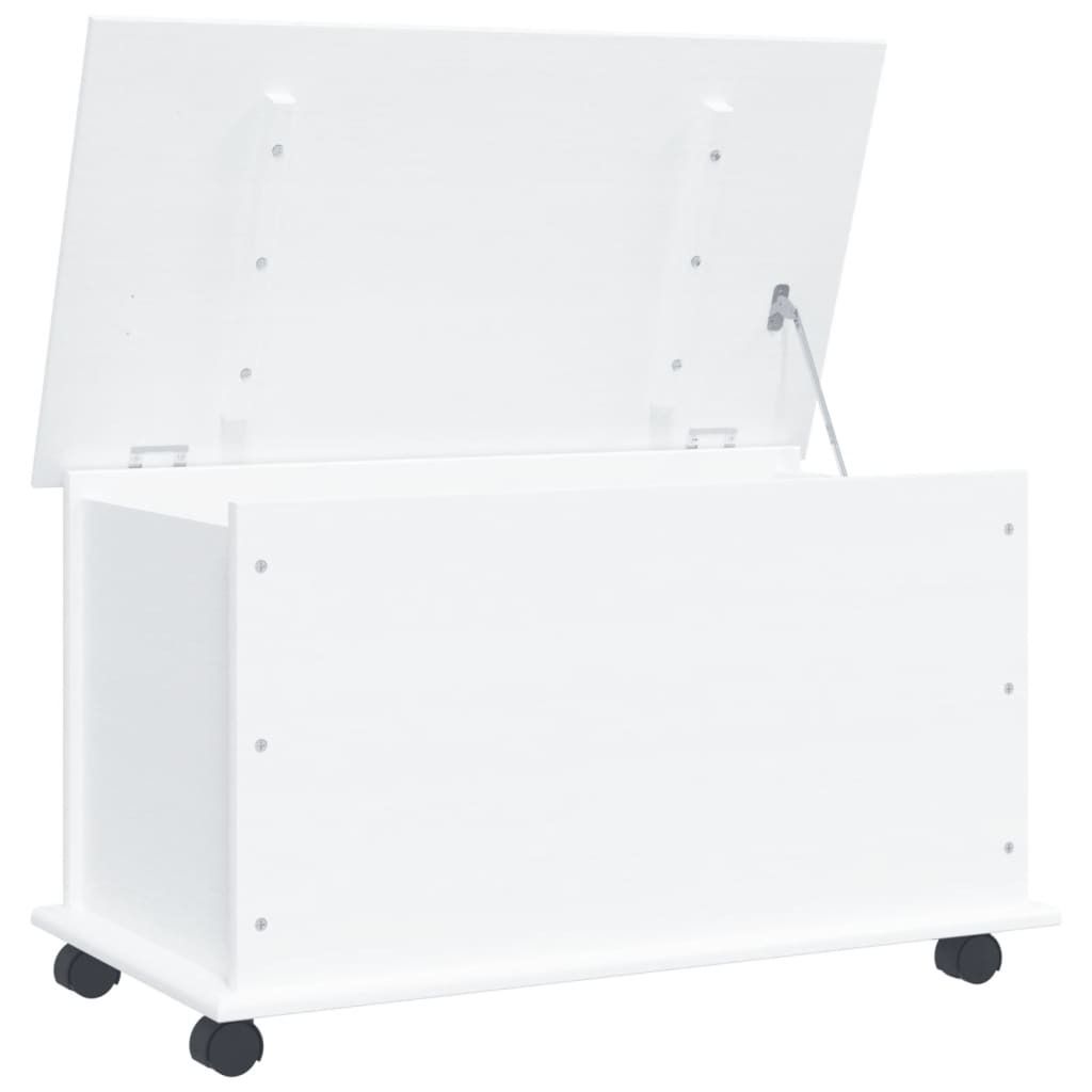 vidaXL Truhe mit Rollen ALTA Weiß 73x39,5x43 cm Massivholz Produktbild 