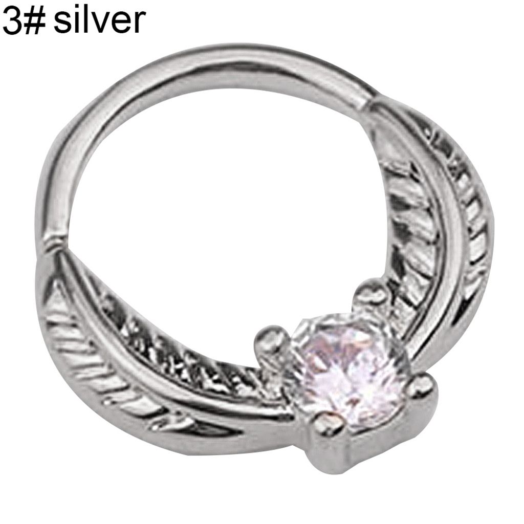 Stück Damen-Nasenring mit eingelegtem Zirkonia, Helix-Ohrring, Piercing-Schmuck-Silber 3