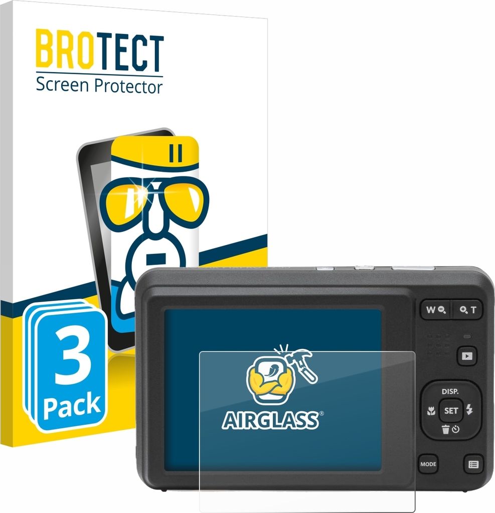 3x BROTECT Schutzglas für Kodak Pixpro FZ55 Schutzfolie Panzer Folie Glas Display Schutz klar
