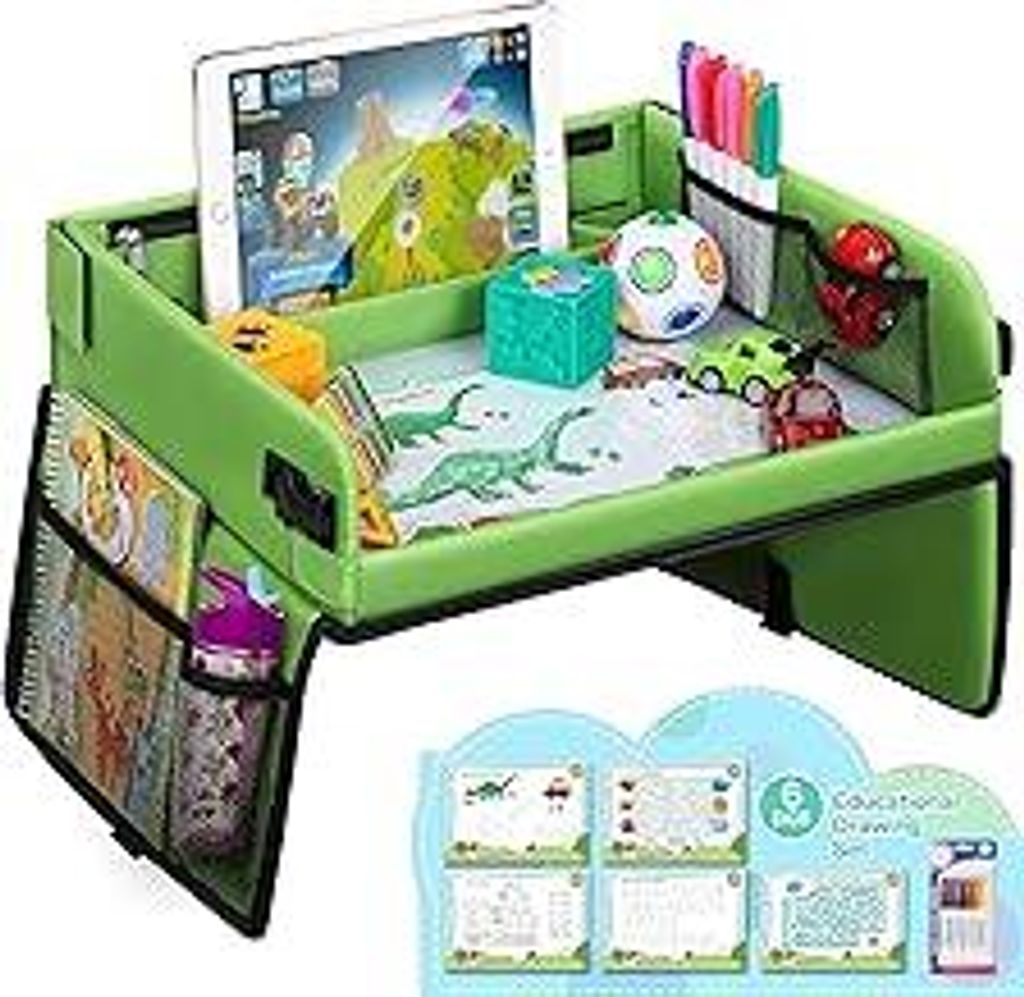 lenbest Reisetisch Auto Kinder, BeschäFtigung Autofahrt Kinder, Auto Reise Spielzeug, Spiele für Autofahrt Kinder, Reise Gadgets, Auto Organizer ...