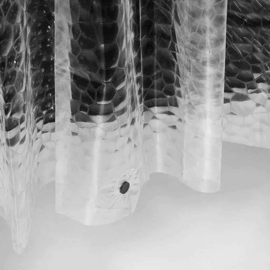 Rideau de douche transparent anti-moisissure EVA 3D avec œillets inox