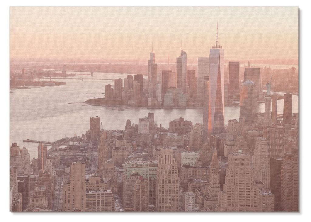 POSTER - 42x29 cm (A3) - Damian Jankowski - Hohe Wolkenkratzer in warmen Sonnenuntergangsfarben - Wandbild für Wohnzimmer Schlafzimmer & Flur, Mod...