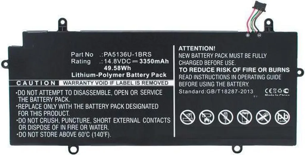 CoreParts Laptop Battery 50Wh Li-Pol 14.8V 3350mAh Black - Batterie - 3.350 mAh (PA5136U-1BRS-CP)