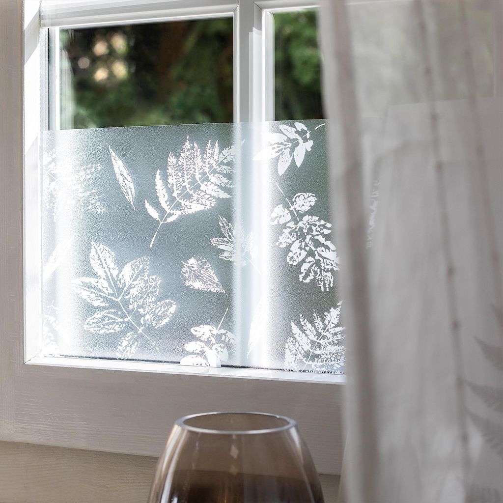Statisch Fensterbordüre 20x150 cm – Blätter - Fensterfolie Produktbild 