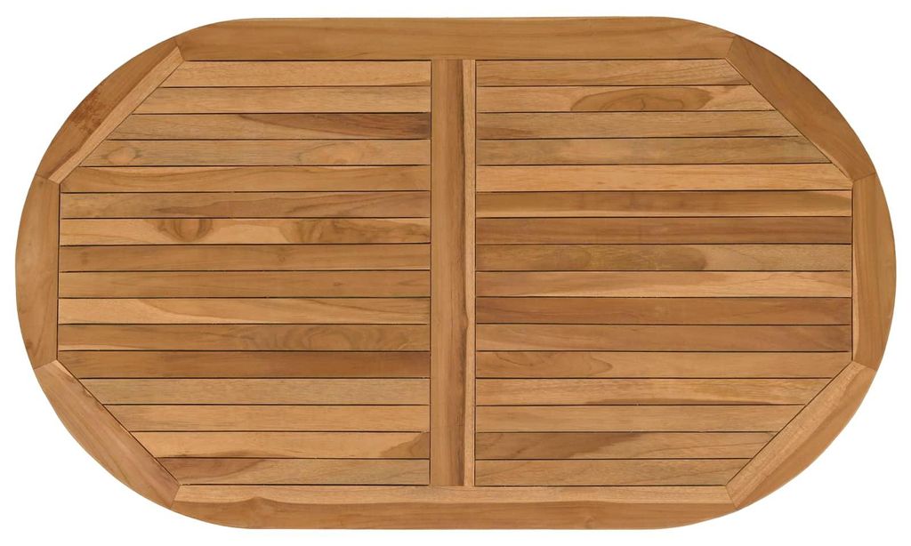 vidaXL Tischplatte Oval Massives Teakholz Natur Produktbild 