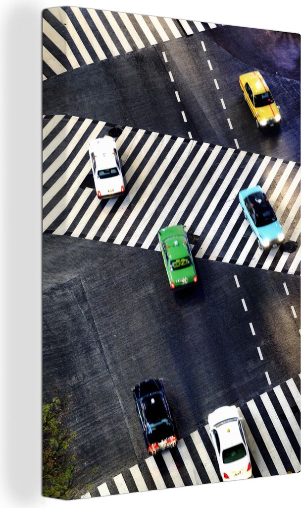OneMillionCanvasses - Leinwandbilder - 90x140 cm, Zebrastreifen in Shibuya, Japan, Wandbilder Kunstdruck Wanddekoration - Foto auf Leinwand - Gem...