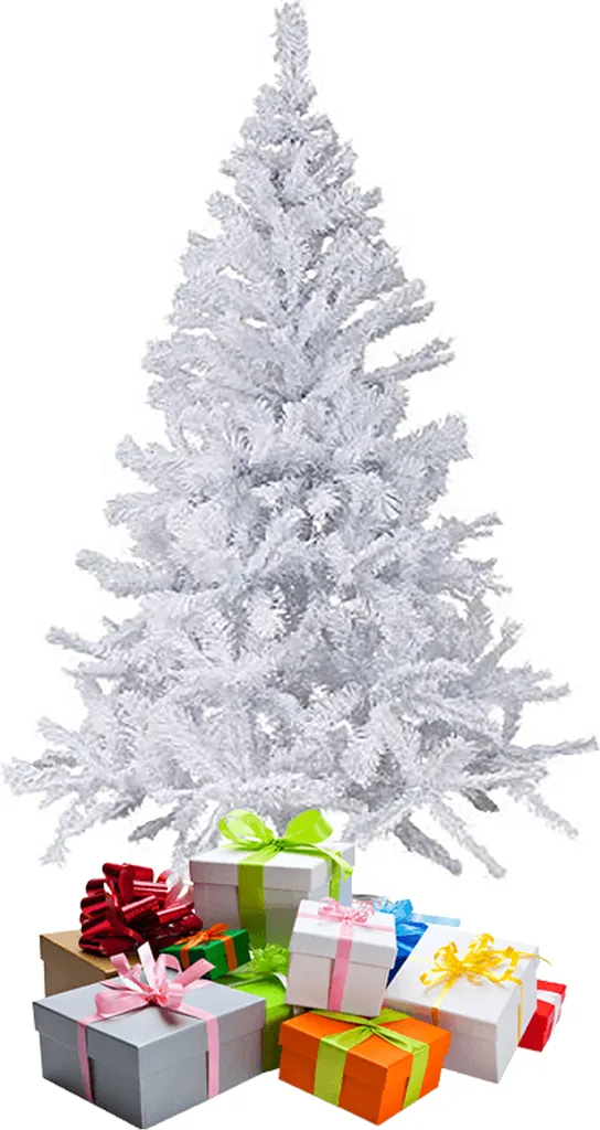 Arbre de Noël artificiel 1m80 blanc avec pied pour intérieur