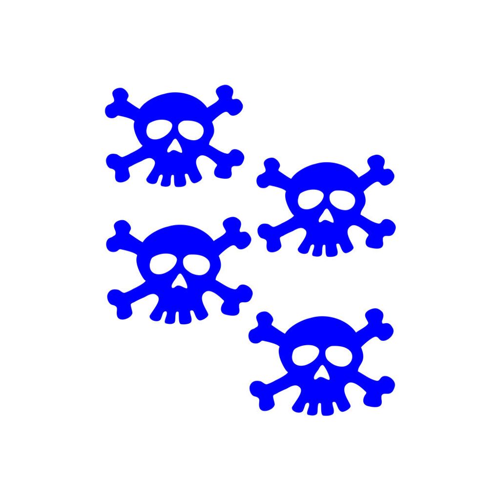 Sticker Aufkleber Reflektierend Totenkopf Blau