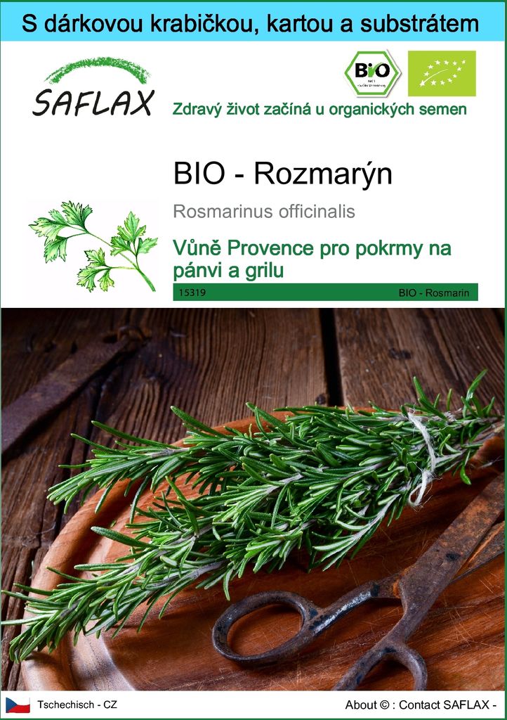 SAFLAX Dárková sada - BIO - Rozmarýn - Rosmarinus Obrázek produktu 