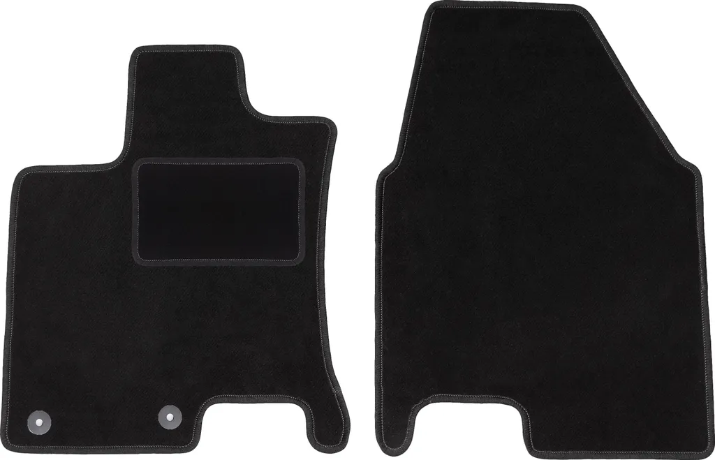 Wielganizator tappetini auto velours anteriori adatto per Nisan Qashqai +2 (2008-2013, crossover) neri, set 2 pz, con fissaggi
