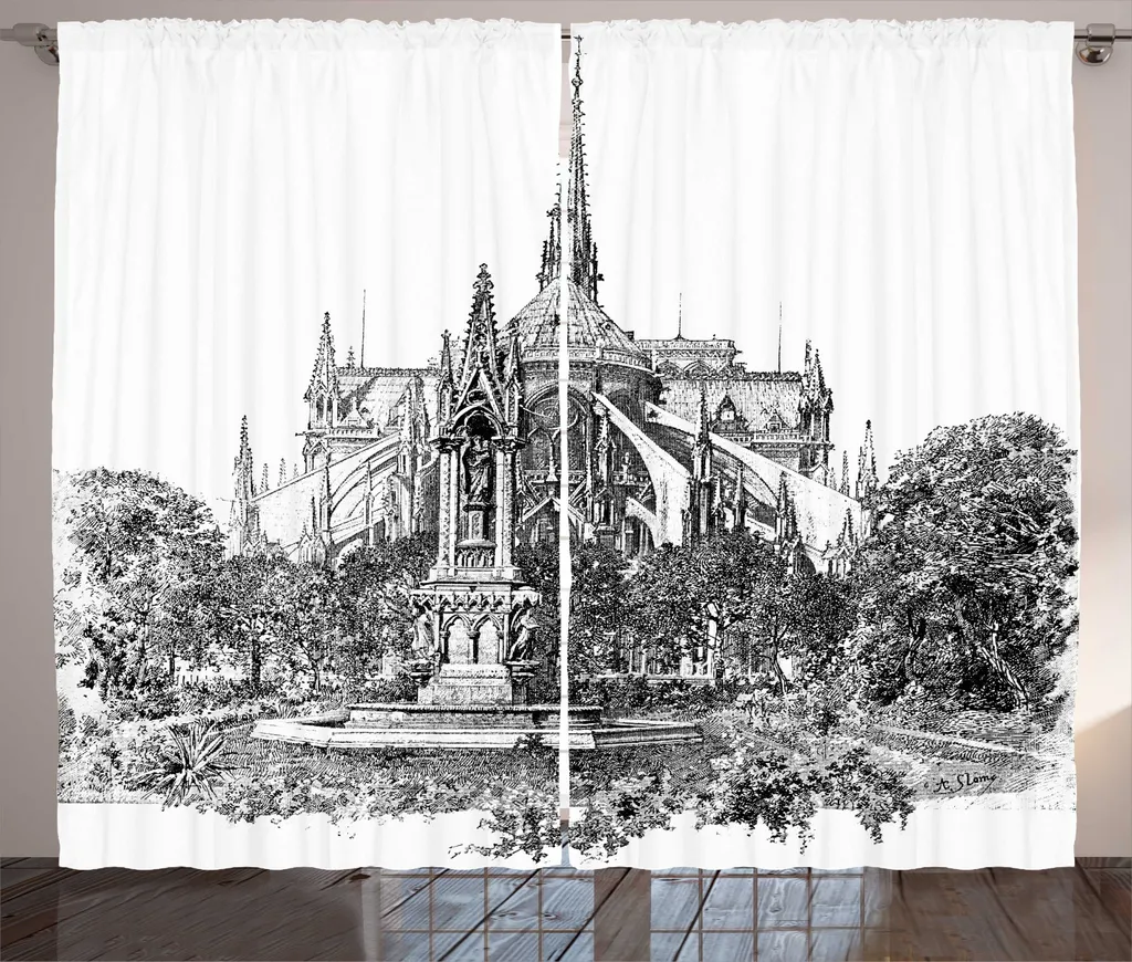 Tenda Soggiorno ABAKUHAUS Notre Dame 280x245cm Grigio e Bianco