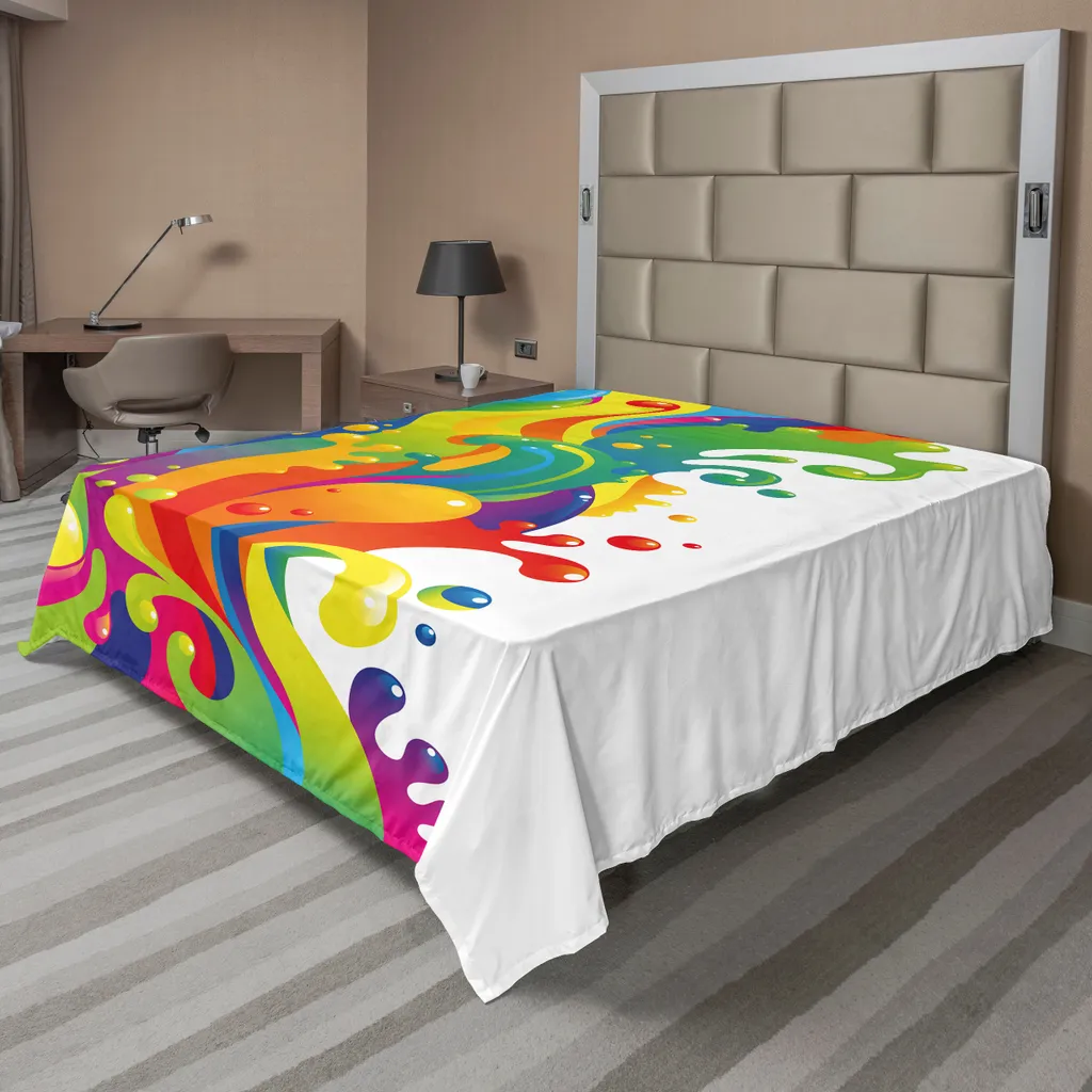 Lenzuolo Psichedelico ABAKUHAUS 244x205 cm | Microfibra Arcobaleno