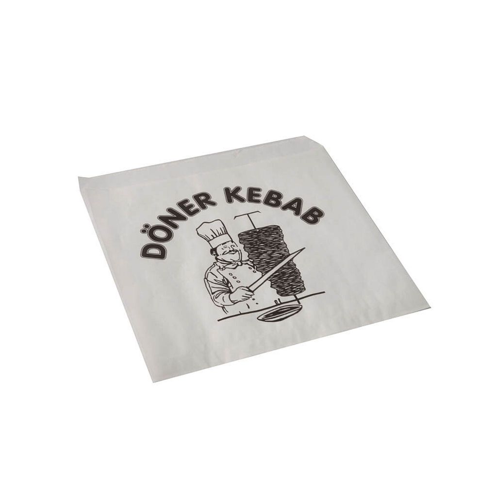 Döner-Kebab-Tüten, Pergament-Ersatz 16 cm x 16 cm weiss Produktbild 