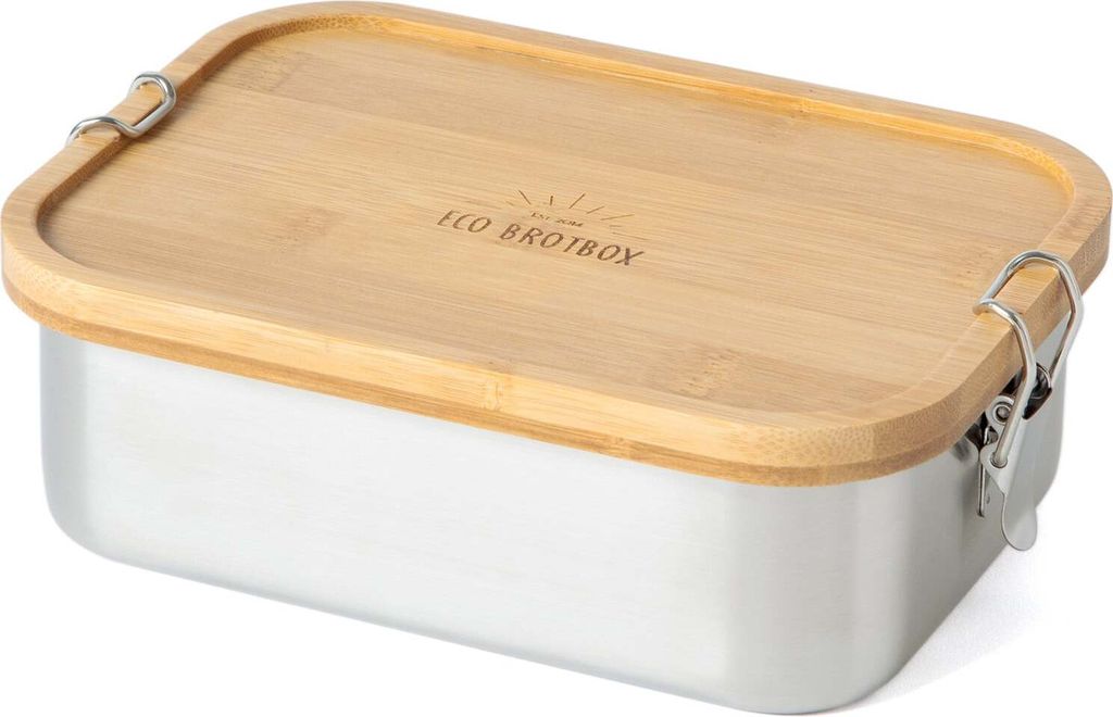 ECO Brotbox - Bento Classic + Bamboo Edition - Edelstahl Lunchbox mit Bambusdeckel (1L)
