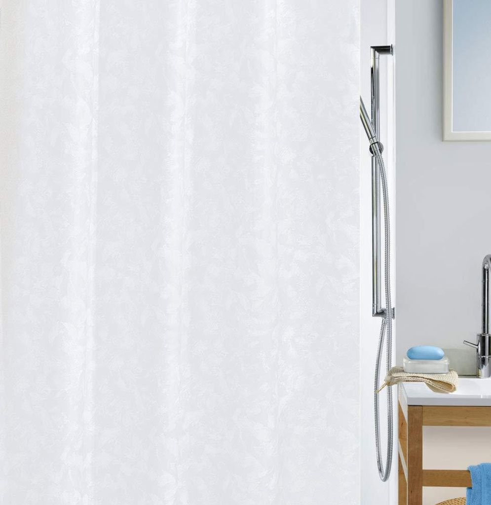 Schimmelhemmender Duschvorhang – antibakteriell, waschbar, wasserdicht – Polyester, Modell „Porto“, 180 x 200 cm, weiß
