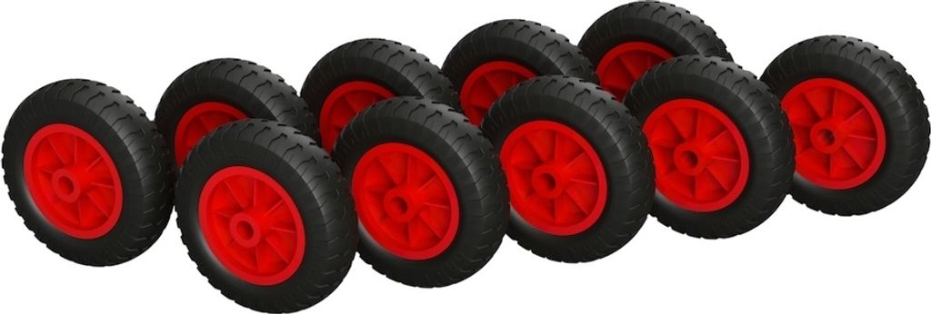 10 x PolyurethanRad Ø 160 mm Gleitlager Kompressor Rolle Sliprolle PANNENSICHER, schwarz/rot