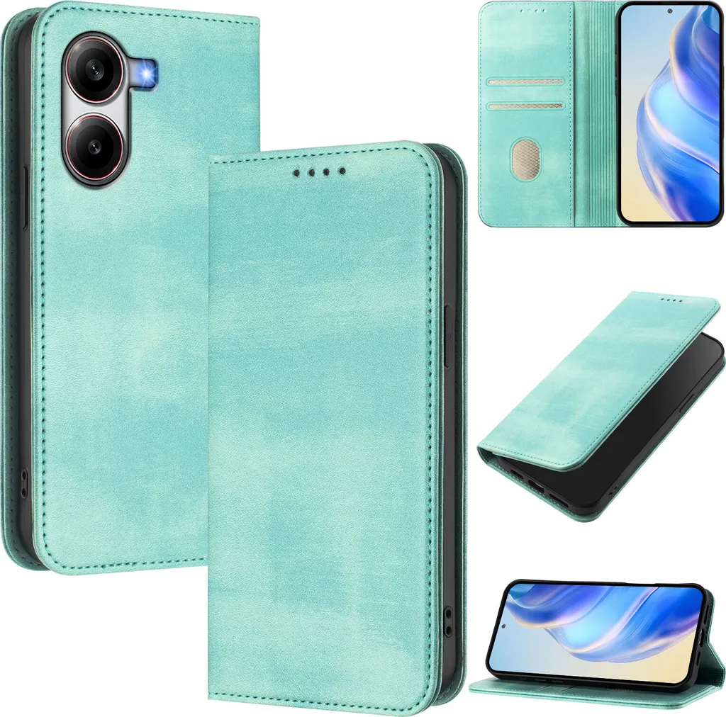 Xiaomi Poco X7 Pro 5G Cover Vintage Turchese - RFID e Flip Case