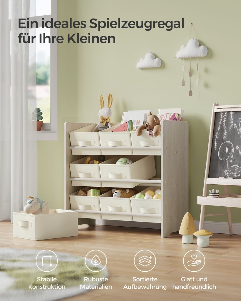 SONGMICS Kinderregal, Spielzeugregal, 9 Aufbewahrungsboxen Produktbild 5