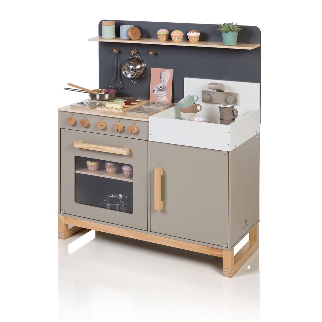 MUSTERKIND® Spielküche "Linum" warmgrau – natur Produktbild 